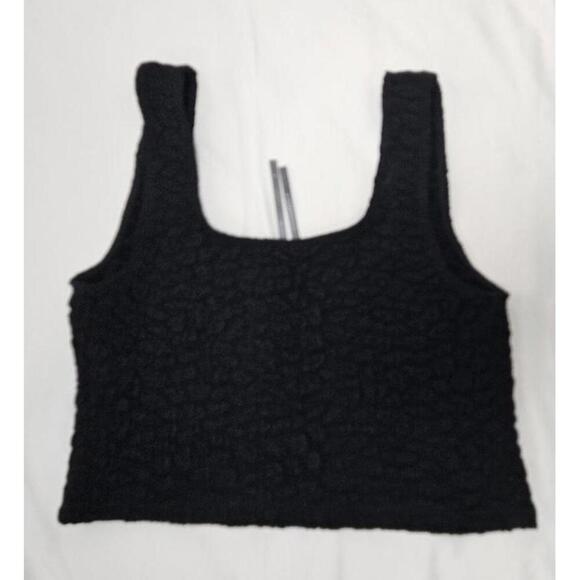 Anthropologie Women's Textured Crop Top Black Size Small - Picture 6 of 6
